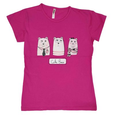 t shirt b0106 pink 400x400 - تیشرت زنانه طرح سه خرس