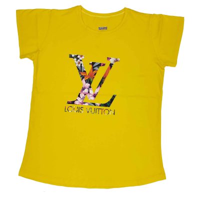 t shirt lv0104 yellow 400x400 - تیشرت زنانه طرح لویی ویتون