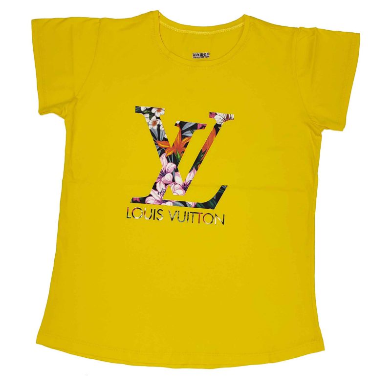 t shirt lv0104 yellow 800x800 - تیشرت زنانه طرح لویی ویتون